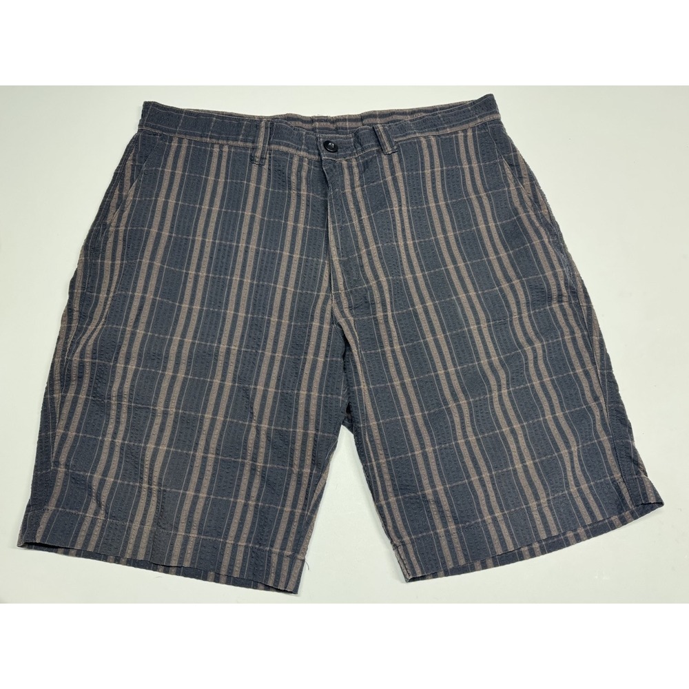 Patagonia Thrift Shorts Mens 35 Organic Cotton Textured Black And‎ Brown Plaid